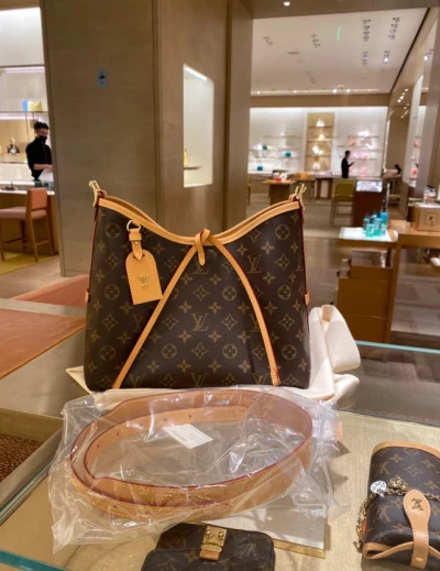 路易威登新款LV carryall小号中号老花单肩腋下托特女包 -穿范儿