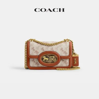 COACH 蔻驰 HERO 21 马车图案印花涂层帆布小号链条包单肩斜挎包 CAS83 B4TXF-穿范儿
