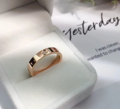 韩国免税店采购 卡地亚男女对戒Cartier 婚戒订婚LOVE戒指单钻经典款-穿范儿